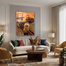 Tablonhazır Dikey Cam Tablo Salon Duvar Tablosu Dikey Cam Cizgi Fantastik Yeni Ev Hediyesi Ofis Tablosu