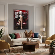 Tablonhazır Dikey Cam Tablo Salon Duvar Tablosu Dikey Cam Kırmızıkoltuk Yeni Ev Hediyesi Ofis Tablosu