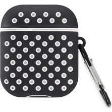 Erbar Airpods 2 (2.nesil) Spor Delikli Kılıf - Siyah-Beyaz