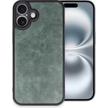 Erbar Iphone 16 Plus Kılıf Aras Deri Kapak - Koyu Yeşil