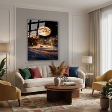 Tablonhazır Dikey Cam Tablo Salon Duvar Tablosu Dikey Cam Yeniyil Pica Yeni Ev Hediyesi Ofis Tablosu
