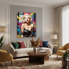 Tablonhazır Dikey Cam Tablo Salon Duvar Tablosu Dikey Cam MARILIYN11 Yeni Ev Hediyesi Ofis Tablosu