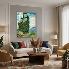 Tablonhazır Dikey Cam Tablo Salon Duvar Tablosu Dikey Cam Vangogh 51 Yeni Ev Hediyesi Ofis Tablosu