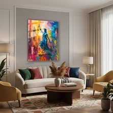 Tablonhazır Dikey Cam Tablo Salon Duvar Tablosu Dikey Cam Renkli Adalet Yeni Ev Hediyesi Ofis Tablosu