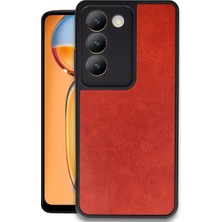 Erbar Newface Vivo V30 Lite 4g Kılıf Aras Deri Kapak - Kırmızı