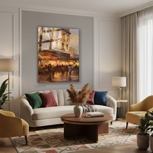 Tablonhazır Dikey Cam Tablo Salon Duvar Tablosu Dikey Cam Soyut Sokak Yeni Ev Hediyesi Ofis Tablosu