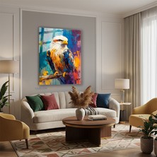 Tablonhazır Dikey Cam Tablo Salon Duvar Tablosu Dikey Cam Renklikartal Yeni Ev Hediyesi Ofis Tablosu