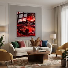 Tablonhazır Dikey Cam Tablo Salon Duvar Tablosu Dikey Cam Itachi3 Yeni Ev Hediyesi Ofis Tablosu