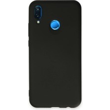 Erbar Huawei P20 Lite Kılıf Nano Içi Kadife Silikon - Siyah