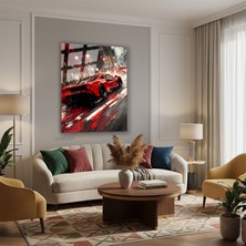 Tablonhazır Dikey Cam Tablo Salon Duvar Tablosu Dikey Cam Kırmızıaraba Yeni Ev Hediyesi Ofis Tablosu
