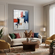 Tablonhazır Dikey Cam Tablo Salon Duvar Tablosu Dikey Cam Soyut 0013 Yeni Ev Hediyesi Ofis Tablosu