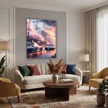 Tablonhazır Dikey Cam Tablo Salon Duvar Tablosu Dikey Cam Japansupra Yeni Ev Hediyesi Ofis Tablosu