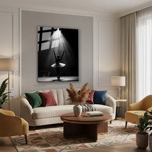 Tablonhazır Dikey Cam Tablo Salon Duvar Tablosu Dikey Cam Balerin Yeni Ev Hediyesi Ofis Tablosu