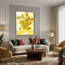 Tablonhazır Dikey Cam Tablo Salon Duvar Tablosu Dikey Cam Vangogh 47 Yeni Ev Hediyesi Ofis Tablosu