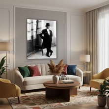 Tablonhazır Dikey Cam Tablo Salon Duvar Tablosu Dikey Cam Cam Ata 005 Yeni Ev Hediyesi Ofis Tablosu