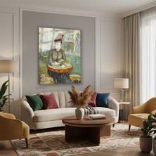 Tablonhazır Dikey Cam Tablo Salon Duvar Tablosu Dikey Cam Vangogh 85 Yeni Ev Hediyesi Ofis Tablosu