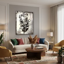 Dikey Cam Tablo Salon Duvar Tablosu Dikey Cam Berber Siyah Beyaz Yeni Ev Hediyesi Ofis Tablosu