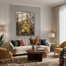 Tablonhazır Dikey Cam Tablo Salon Duvar Tablosu Dikey Cam Estetik Klasik Yeni Ev Hediyesi Ofis Tablosu