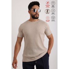 Erkek Fitilli Zinox Kumaş Tişört – Yumuşak Dokulu Basic Tişört