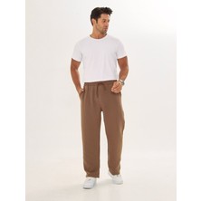 Masso Moda Erkek Baggy Müslin Keten Bel Bağcıklı Lastikli Düz Paça Pantolon