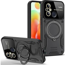 Erbar Xiaomi Redmi 12C Kılıf Joy Lens Standlı Kapak - Siyah