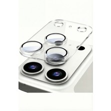 Fibaks iPhone 17 Pro Kılıf Safir Ar+Af Pürüzsüz Şeffaf Zeminli Çerçeveli Tam Koruma Kamera Lens Koruyucu