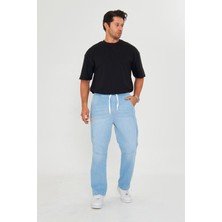 Masso Moda Erkek Parçalı Desen Yan Etiketli Baggy Kot Pantolon 721