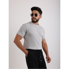 Zinox Kumaş Basic Kendinden Desenli T-Shirt