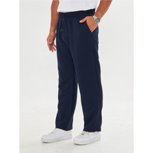 Masso Moda Erkek Baggy Müslin Keten Bel Bağcıklı Lastikli Düz Paça Pantolon