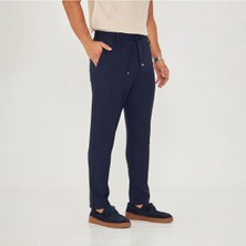 Zinox Erkek Bel Kemerli Bağcıklı Düz Paça Dabıl Kumaş Klasik Pantolon
