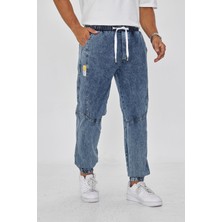 Masso Moda Erkek Parçalı Desen Yan Etiketli Paça Lastikli Bel Bağcıklı Pantolon 720