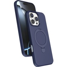 Erbar Apple Iphone 16 Pro Regal Magsafe Standlı Kapak - Lacivert