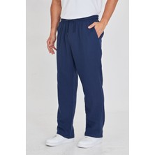 Masso Moda Erkek Baggy Müslin Keten Bel Bağcıklı Lastikli Düz Paça Pantolon