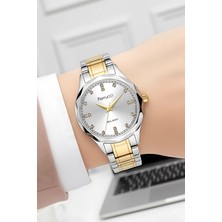 Ferrucci Çelik Kasa Kadın Kol Saati, Bileklik Hediye Gümüş-Gold Renk ZMFER212