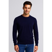 Ncs Jeans Erkek Triko Bisiklet Yaka Lacivert Yün Görünümlü Tüylenmez 3009