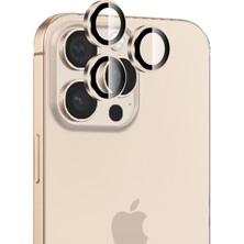 Bix iPhone 16 Pro / 16 Pro Max Safir Lens Koruyucu 3D Kamera Camı 9h Premium Lens Kapağı Desert Titanyum