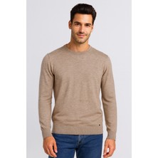 Ncs Jeans Erkek Triko Bisiklet Yaka Bej Yün Görünümlü Tüylenmez 3009