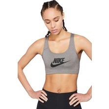 Nike Training Futura Swoosh Medium Support Sports Bra Kadın Spor Büstiyer Bra Gri