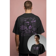 Fuddy Moda Unisex Benson Boone Purple Sırt Baskılı Tişört, Oversize Müzik Temalı Bisiklet Yaka T-Shirt