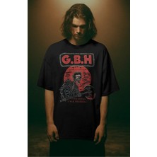 Fuddy Moda Unisex G.b.h Band Baskılı Tişört, Oversize Rock Müzik Temalı T-Shirt