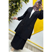 Elmas Tesettür Kadın Büyük Beden Ottoman Cepli Çelik Hırka