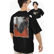 Fuddy Moda Unisex Huh Yunjin Sırt Baskılı Tişört, Oversize Kpop Temalı Bisiklet Yaka T-Shirt