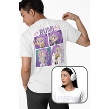 Fuddy Moda Unisex Rumi Sırt Baskılı Tişört, Oversize Huntrix Demon Hunters Temalı T-Shirt