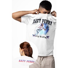 Fuddy Moda Unisex 143 For The Lifetime Ense Baskılı Tişört, Oversize Katy Perry Temalı T-Shirt
