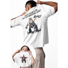 Fuddy Moda Unisex Bang Bang Cowboy Carter Sırt Baskılı Tişört, Oversize Beyonce Albüm Temalı T-Shirt