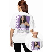 Fuddy Moda Unisex Bad Idea Right Sırt Baskılı Tişört, Oversize Olivia Rodrigo Temalı Bisiklet Yaka T-Shirt
