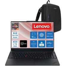 Lenovo Thinkpad E16 Gen3 Amd Ryzen 5 220 4.9ghz 64GB 2tb SSD Amd Radeon 740M 16" Wuxga IPS 300NITS Windows 11 Pro Kurumsal Iş Bilgisayarı 21ST0058TXP23 + Zettaçanta