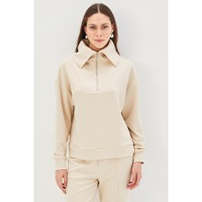 Allyco Yaka Detaylı Fermuarlı Regular Örme Sweatshirt