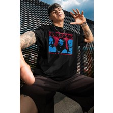 Fuddy Moda Unisex Biffy Clyro Ellipsis Baskılı Tişört, Oversize Rock Müzik Temalı Bisiklet Yaka T-Shirt