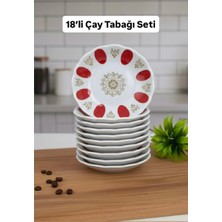 Td Home ''melamin Kırılmaz Kırmızı Kahveci Çay Tabağı 18'li''